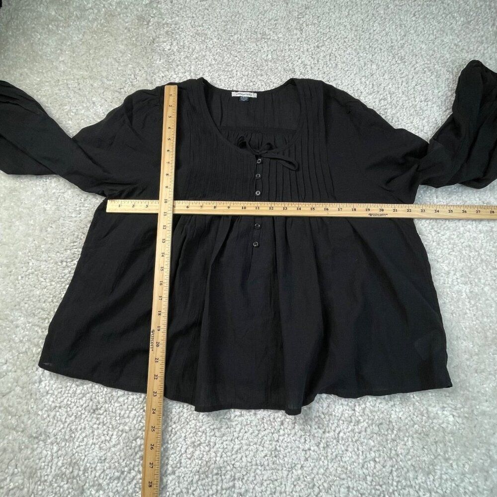 American Eagle Breezy Boho Pintuck Blouse Black Womens XL - Picture 7 of 9